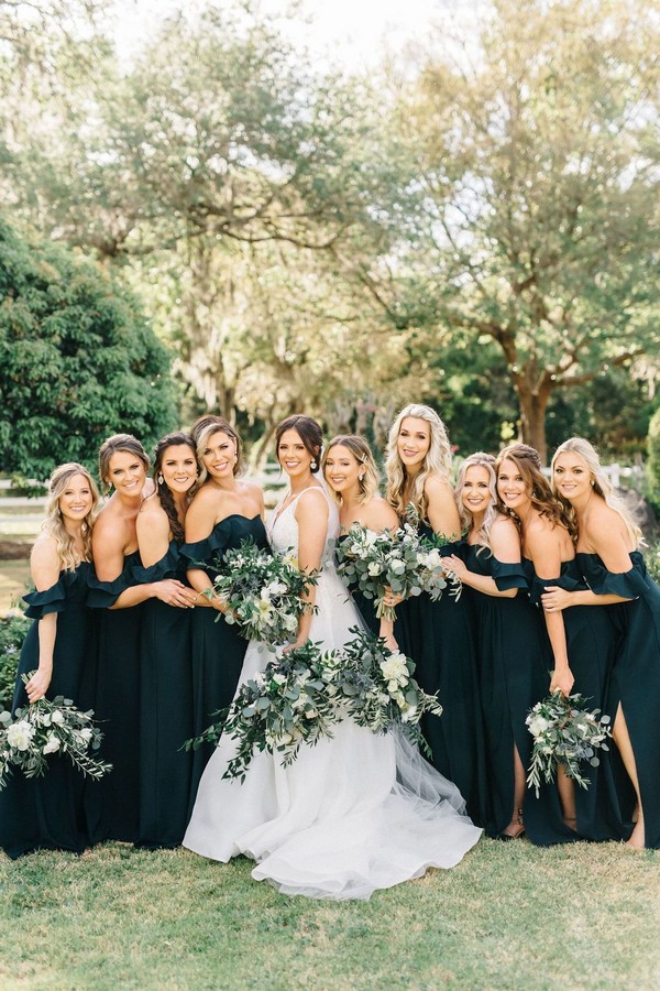 dark emerald green bridesmaid dresses