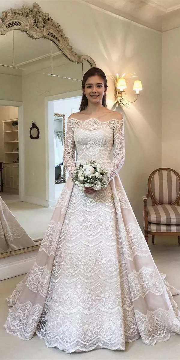 Long Sleeves Lace Boho Wedding Dresses - wanda_borges