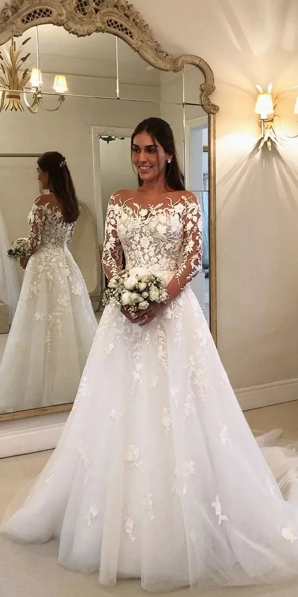 Long Sleeves Lace Off the Should Wedding Dresses - wanda_borges2