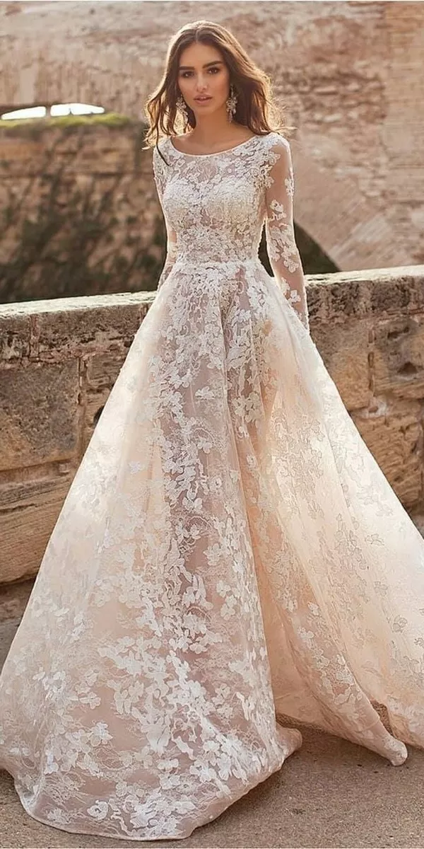 Long Sleeves Lace Wedding Dresses - Naviblue Bridal