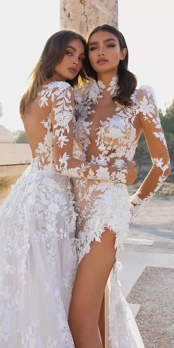 Long Sleeves Lace Wedding Dresses - PninaTornai