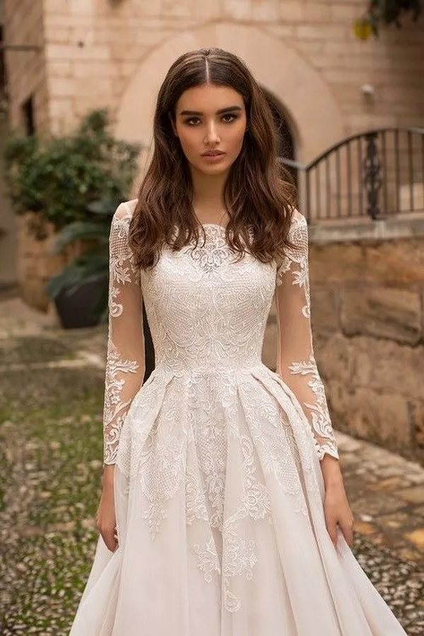 Long Sleeves Lace Wedding Dresses