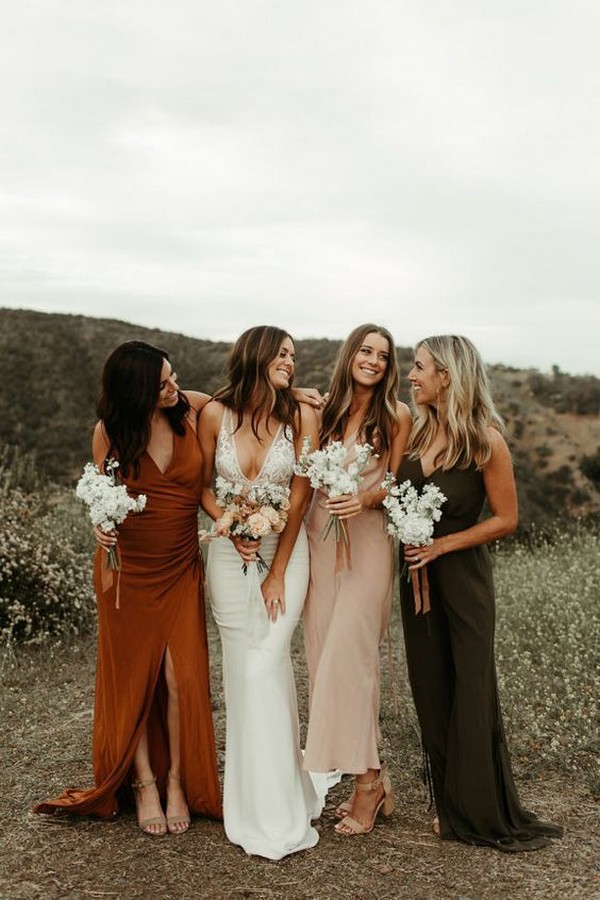 Mix and match bridesmaid dress for fall