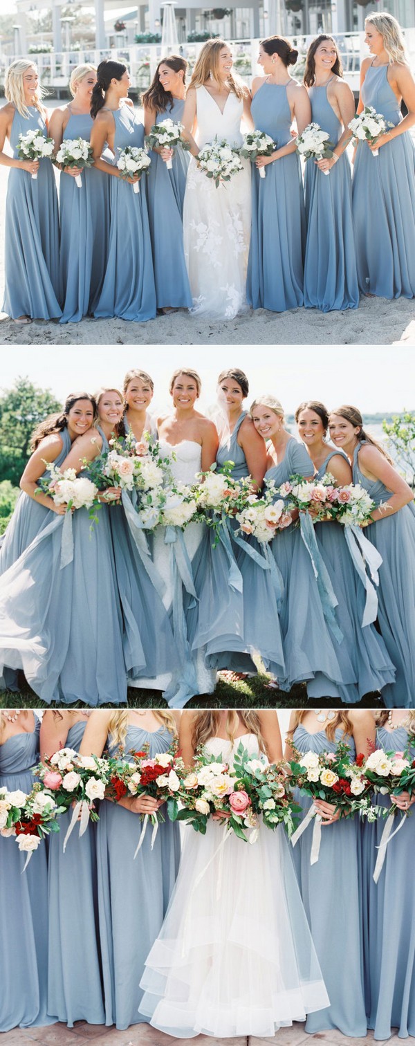 dusty blue bridesmaid dress ideas