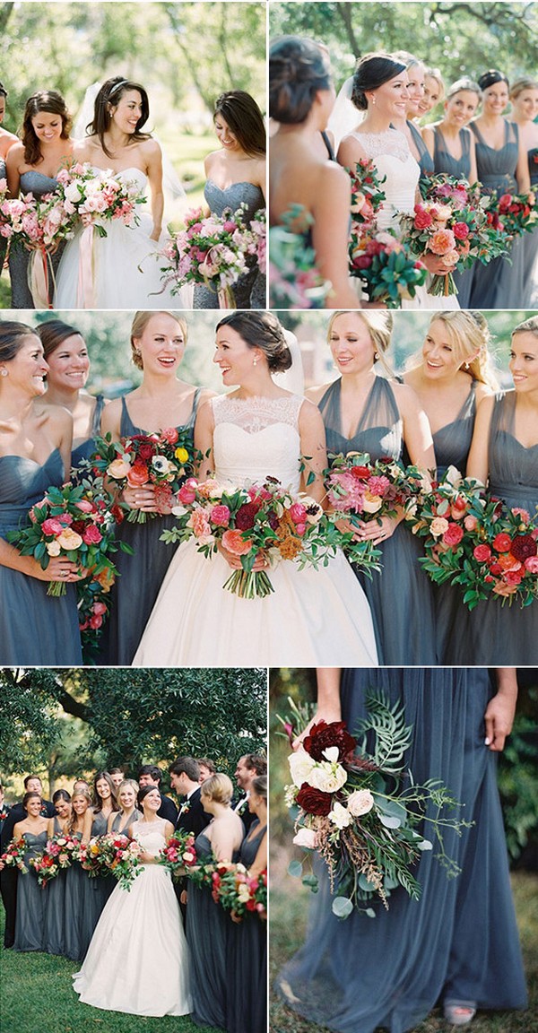 dusty blue steel blue bridesmaid dress ideas