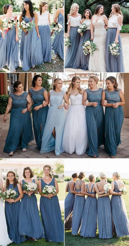 30 + Steel Blue and Dusty Blue Bridesmaid Dresses - Show Me Your Dress