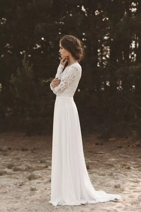 gorgeous lace wedding dress with long sleeves