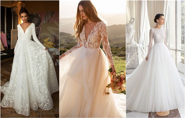 long sleeves lace wedding dress