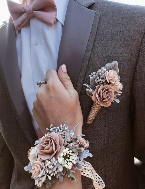 prom corsage and boutonniere set ideas 20