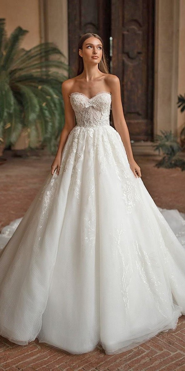 bridal dresses a line sweetheart strapless neckline lace millanova ...