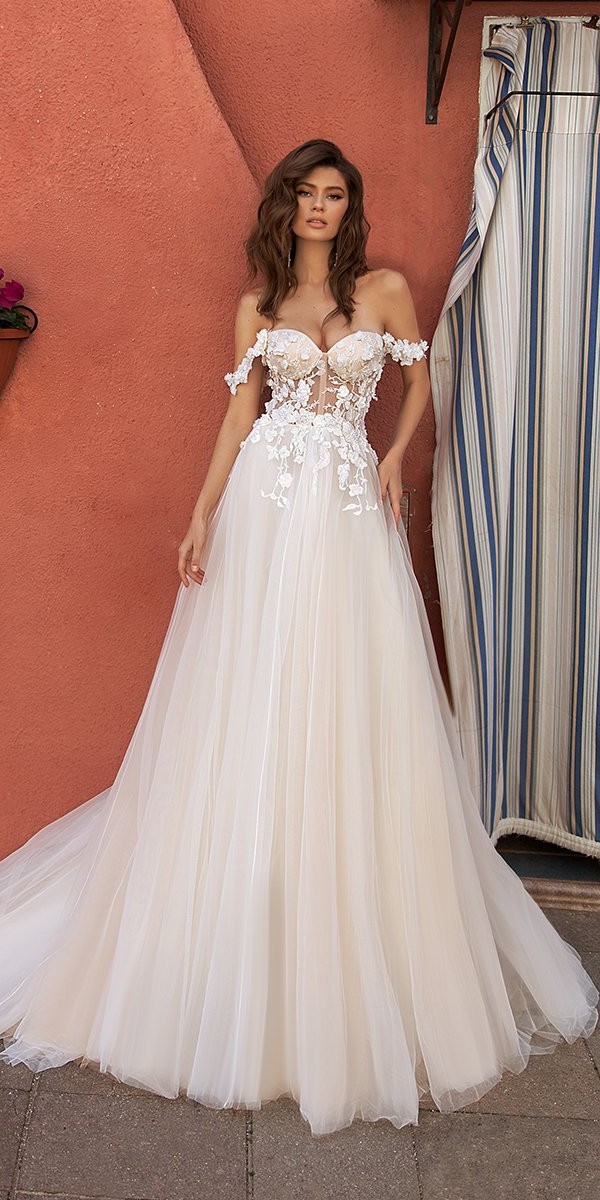 off the shoulder wedding dresses a line sweetheart neckline strapless