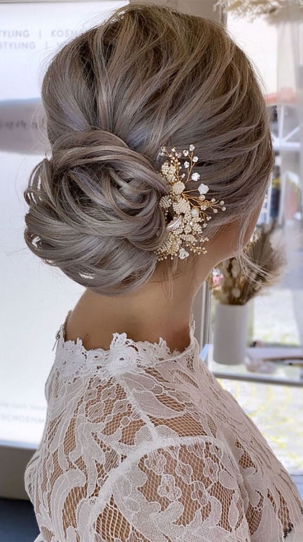 Chic wedding bridal updo hairstyles 25