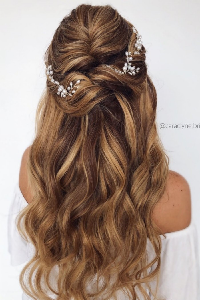 caraclyne.bridal Long Wedding Hairstyles and Updos #wedding #weddingupdos #weddingideas #hairstyles