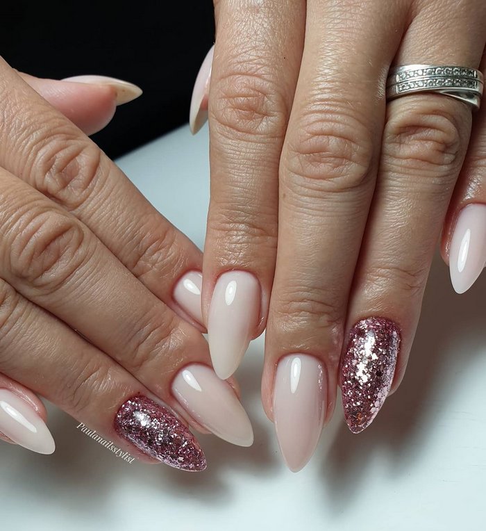 Pink White Wedding Nail Art Design Ideas #wedding #nails #weddingideas #weddingnails