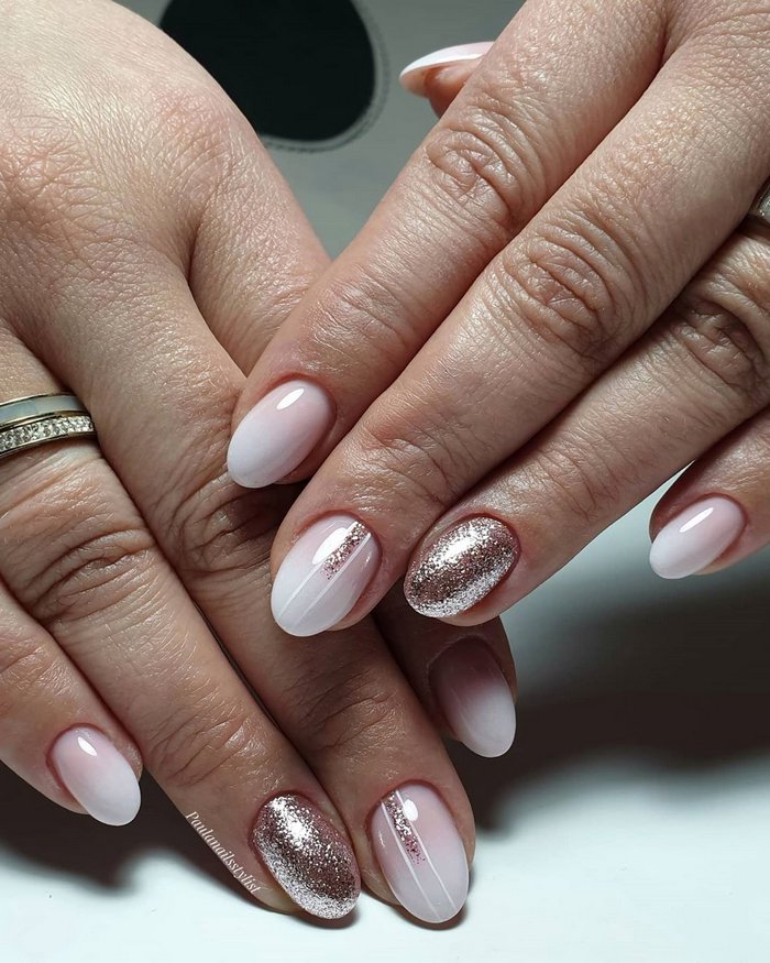 Pink White Wedding Nail Art Design Ideas #wedding #nails #weddingideas #weddingnails