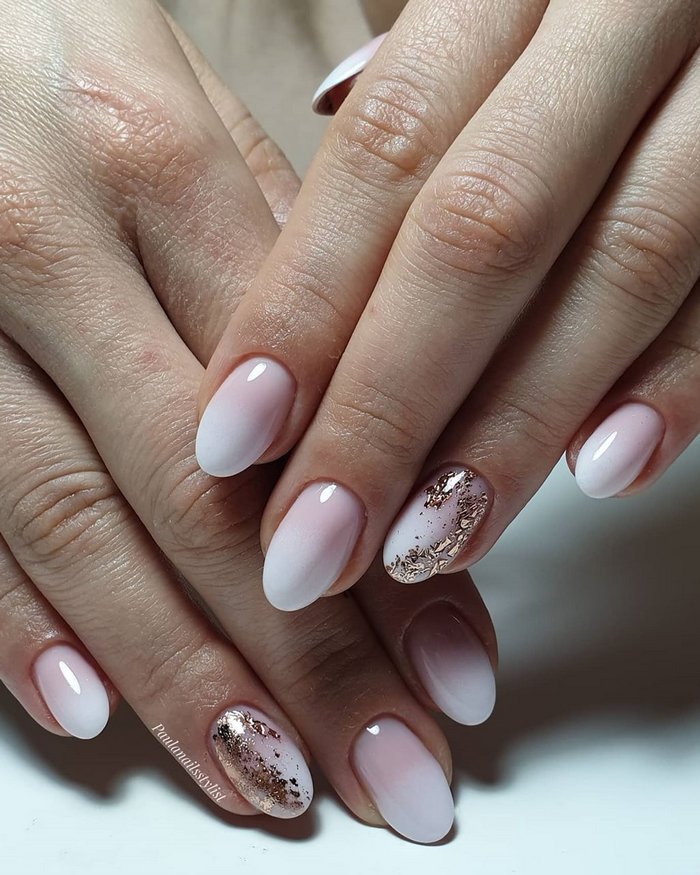 Pink White Wedding Nail Art Design Ideas #wedding #nails #weddingideas #weddingnails