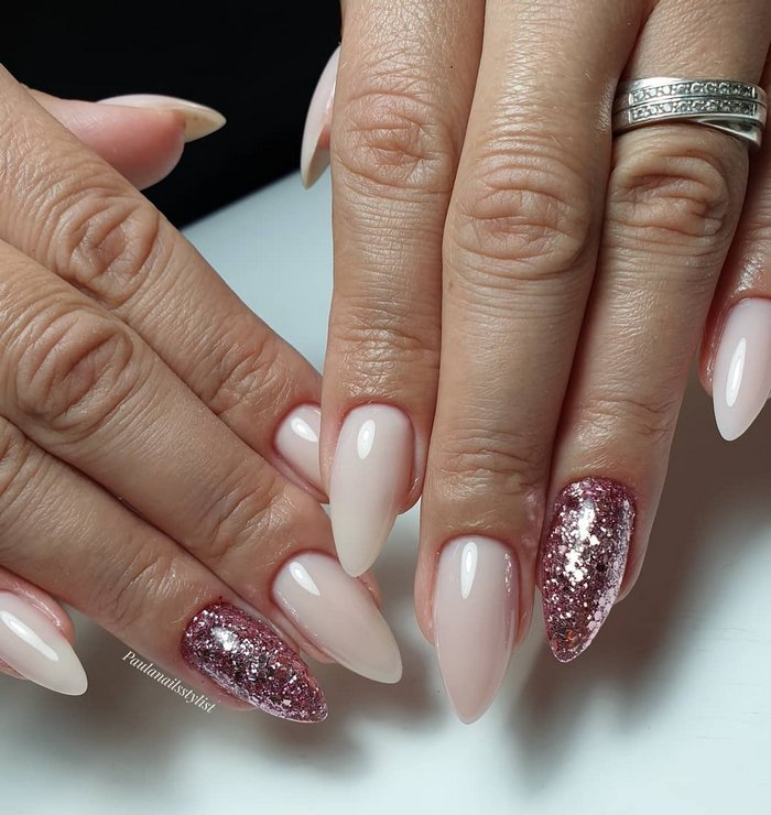 Pink White Wedding Nail Art Design Ideas #wedding #nails #weddingideas #weddingnails