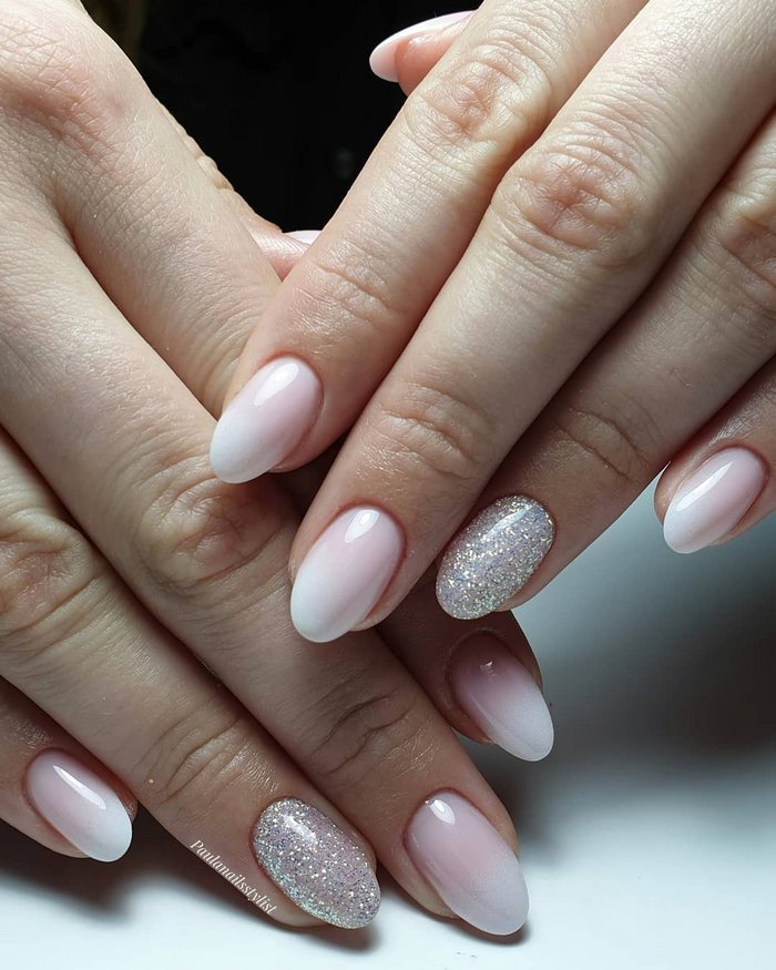 Pink White Wedding Nail Art Design Ideas #wedding #nails #weddingideas #weddingnails