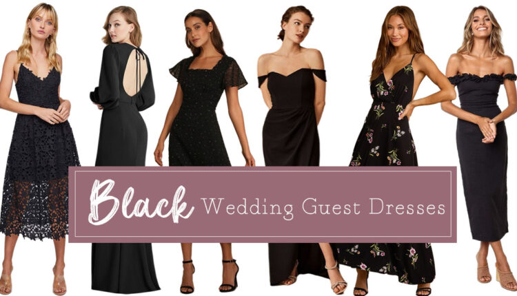 black wedding guest dresses