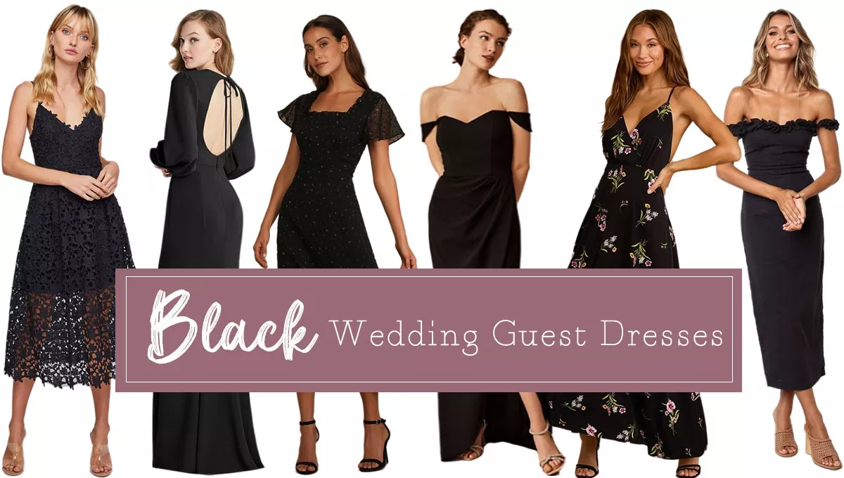 black wedding guest dresses