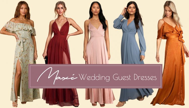 maxi wedding guest dresses
