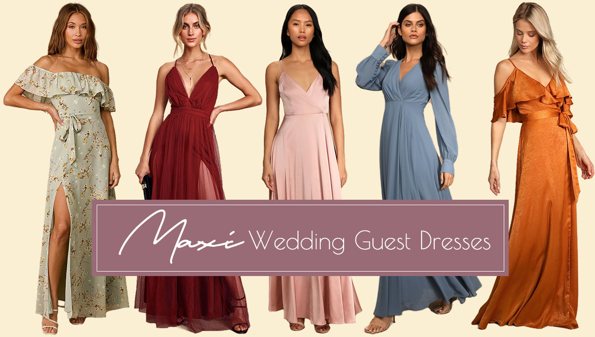 maxi wedding guest dresses