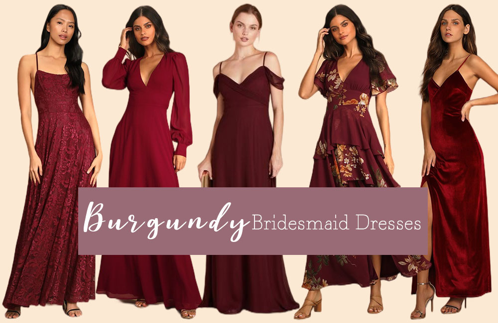 burgundy bridesmaid dresses