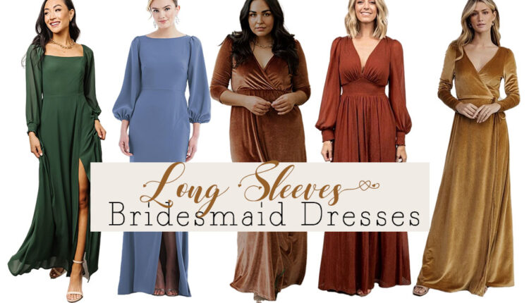 long sleeves bridesmaid dresses