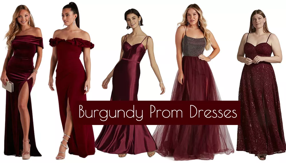 burgundy prom dresses