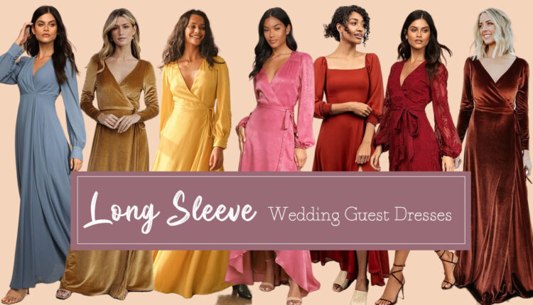 long sleeve wedding guest dresses