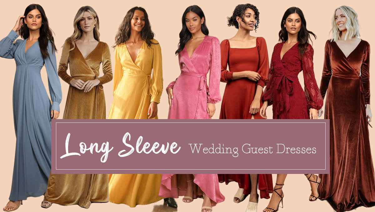 long sleeve wedding guest dresses