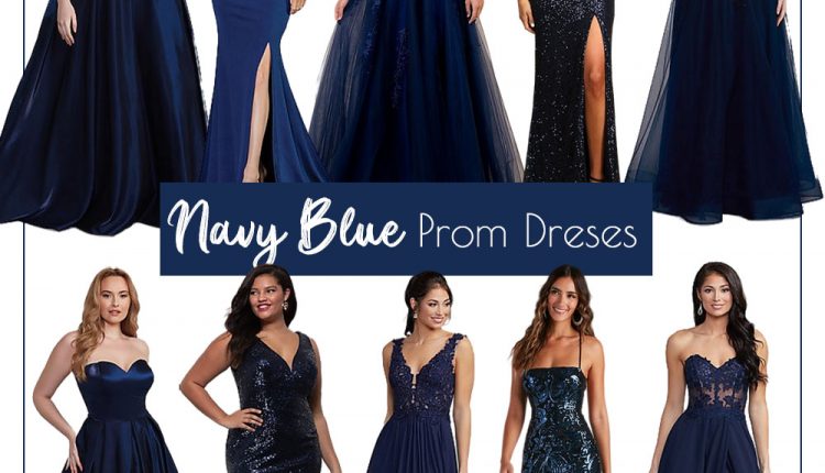 navy blue dark blue prom dresses