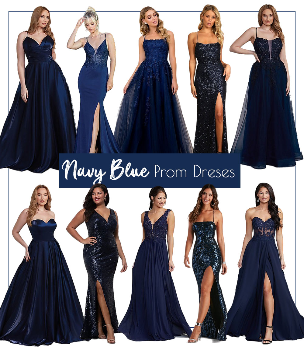 navy blue dark blue prom dresses