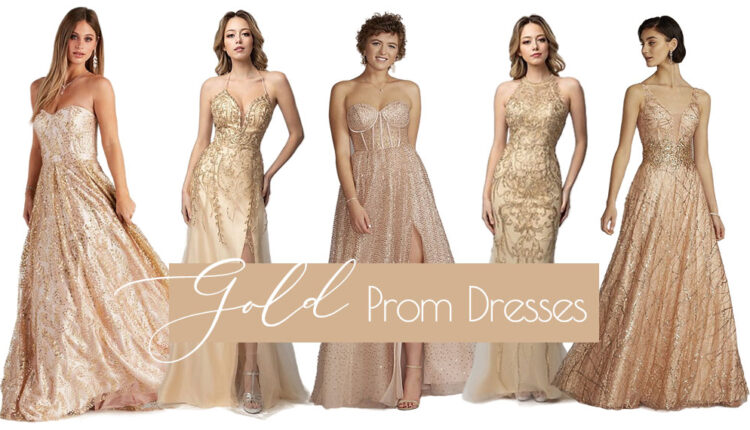 gold prom dresses